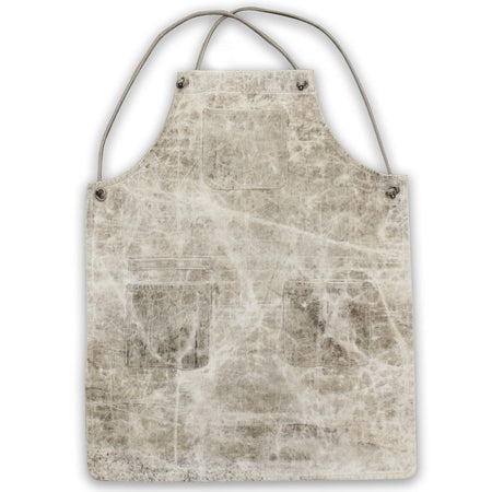 Tablier toile recyclée marbre | Bretelles Taupe